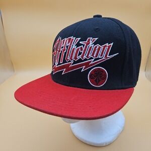 Affliction Hat Cap Snapback One Size Black Red Lightning